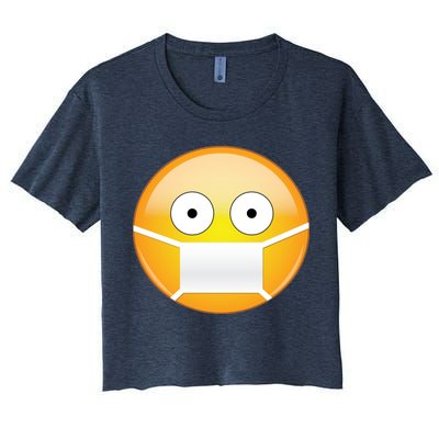 Face Medical Mask Emoji Women's Crop Top Tee