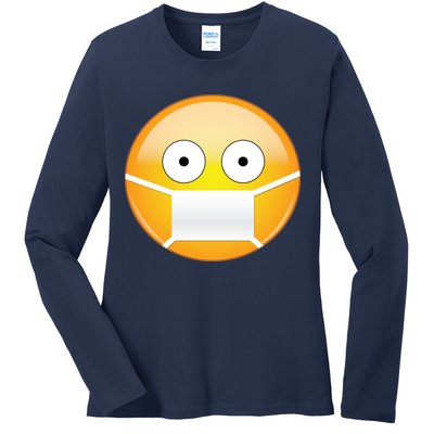 Face Medical Mask Emoji Ladies Long Sleeve Shirt