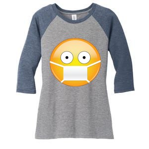 Face Medical Mask Emoji Women's Tri-Blend 3/4-Sleeve Raglan Shirt