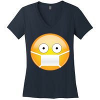 Face Medical Mask Emoji Women's V-Neck T-Shirt