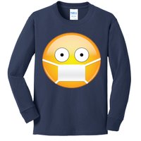 Face Medical Mask Emoji Kids Long Sleeve Shirt