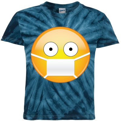 Face Medical Mask Emoji Kids Tie-Dye T-Shirt