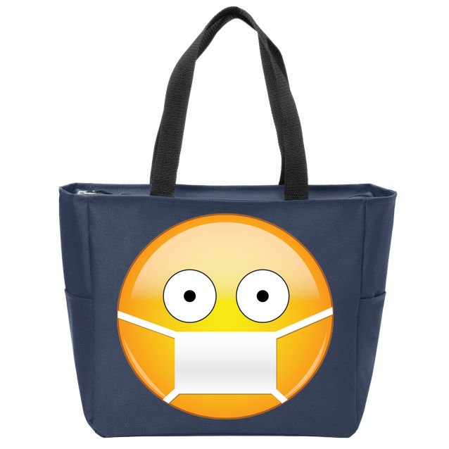 Face Medical Mask Emoji Zip Tote Bag