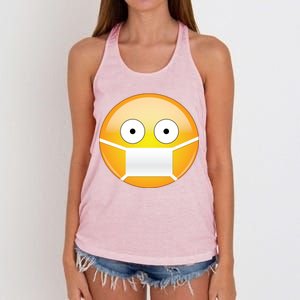 Face Medical Mask Emoji Women's Knotted Racerback Tank