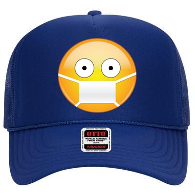 Face Medical Mask Emoji High Crown Mesh Back Trucker Hat