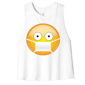 Face Medical Mask Emoji Women's Racerback Cropped Tank