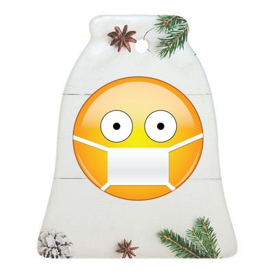 Face Medical Mask Emoji Ceramic Bell Ornament