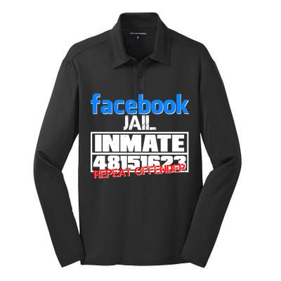 Facebook Jail Repeat Offender Silk Touch Performance Long Sleeve Polo