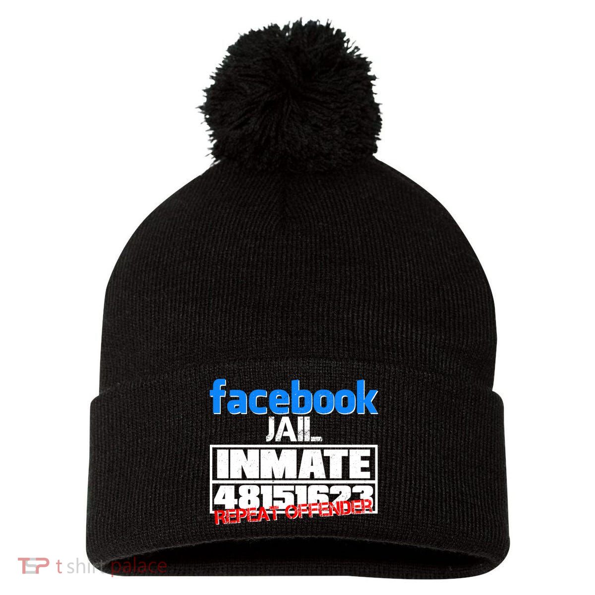 Facebook Jail Repeat Offender Pom Pom 12in Knit Beanie