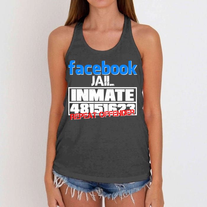 Facebook Jail Repeat Offender Women's Knotted Racerback Tank