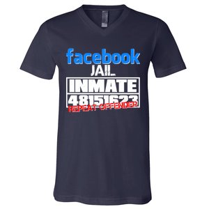 Facebook Jail Repeat Offender V-Neck T-Shirt