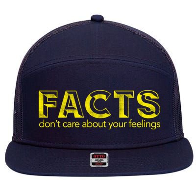 Facts Don't Care About Your Feelings 7 Panel Mesh Trucker Snapback Hat