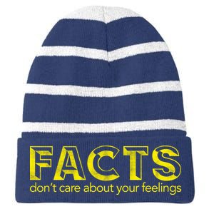 Facts Don't Care About Your Feelings Striped Beanie with Solid Band