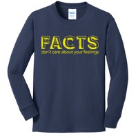 Facts Don't Care About Your Feelings Kids Long Sleeve Shirt