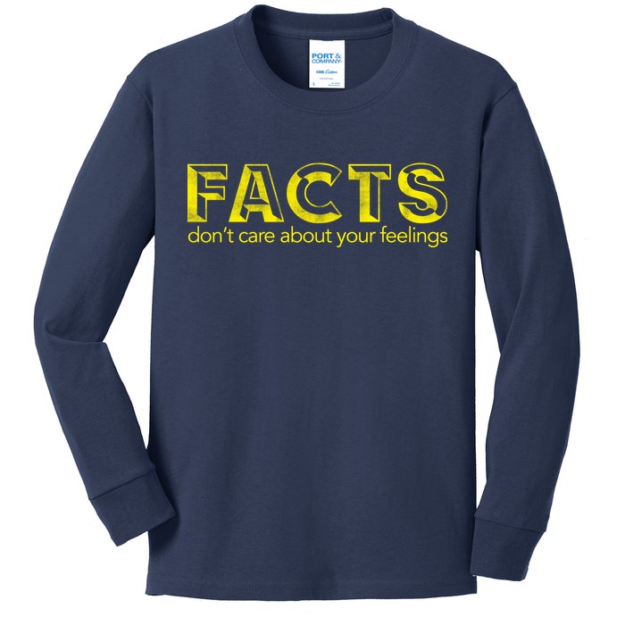 Facts Don't Care About Your Feelings Kids Long Sleeve Shirt