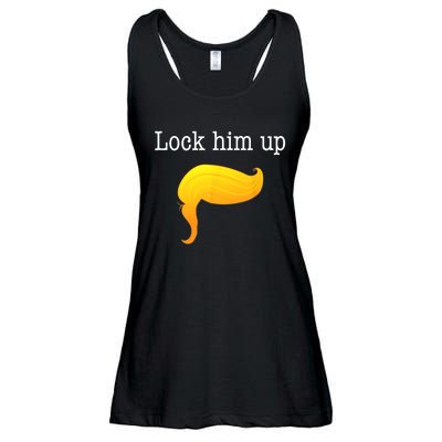 Funny Anti Donald Trump Patriotic Lock Him Up Ladies Essential Flowy Tank