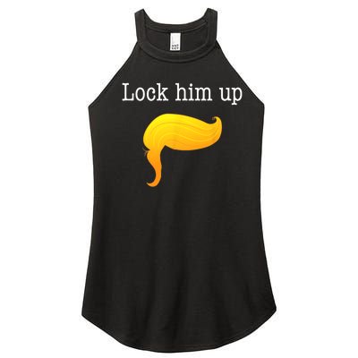 Funny Anti Donald Trump Patriotic Lock Him Up Women’s Perfect Tri Rocker Tank