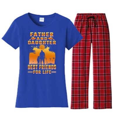 Father And Daughter Best Friends For Life Funny Fathers Day Gift Women's Flannel Pajama Set