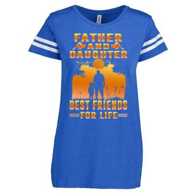 Father And Daughter Best Friends For Life Funny Fathers Day Gift Enza Ladies Jersey Football T-Shirt