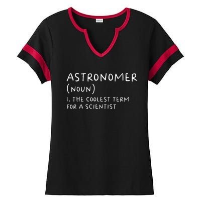 Funny Astronomer Definition Astronomy Gift science Ladies Halftime Notch Neck Tee