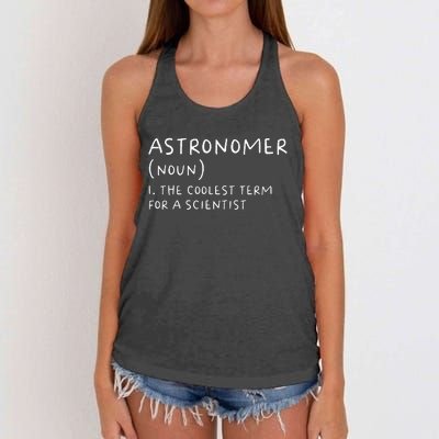 Funny Astronomer Definition Astronomy Gift science Women's Knotted Racerback Tank