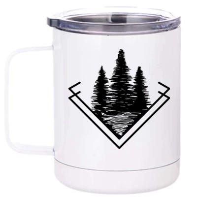 Forest At Dark Outdoor Nature Life Camping Cute Gift 12 oz Stainless Steel Tumbler Cup