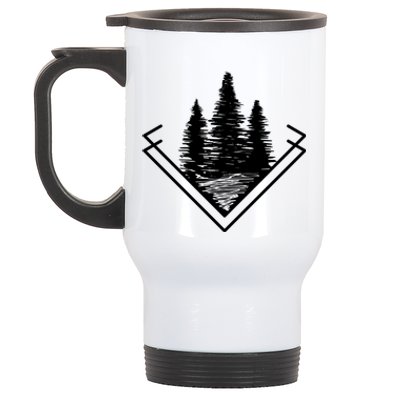 Forest At Dark Outdoor Nature Life Camping Cute Gift Stainless Steel Travel Mug