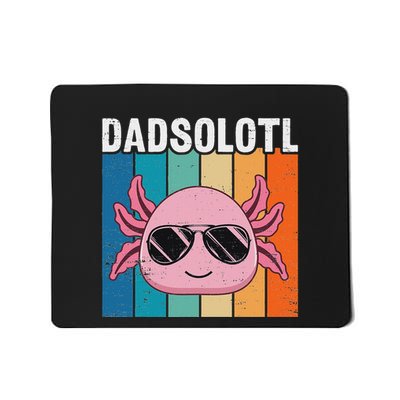 Funny Axolotl Dad With Sunglasses Retro Cool Father Axolotl Mousepad