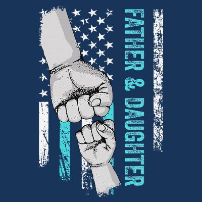 Father And Daughter American Flag Father Day T-Shirt
