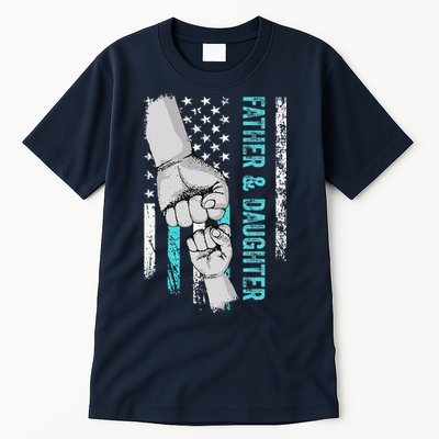 Father And Daughter American Flag Father Day Tall T-Shirt