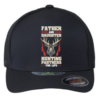 Father And Daughter Hunting Partners For Life Dad Fathersday Gift Flexfit Unipanel Trucker Cap