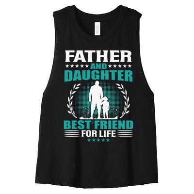 FATHER AND DAUGHTER BEST FRIEND FOR LIFE FATHERS DAY GIFT Women's Racerback Cropped Tank