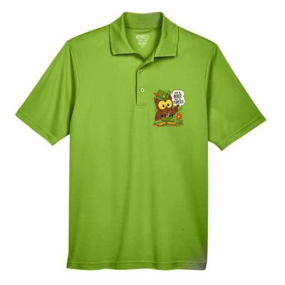 Funny Arbor Day Give A Hoot About The Forest Arbor Day Men's Origin Performance Pique Polo