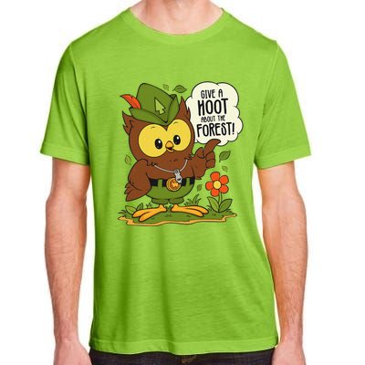 Funny Arbor Day Give A Hoot About The Forest Arbor Day Adult ChromaSoft Performance T-Shirt