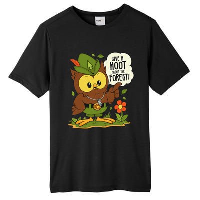 Funny Arbor Day Give A Hoot About The Forest Arbor Day Tall Fusion ChromaSoft Performance T-Shirt