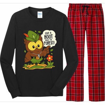 Funny Arbor Day Give A Hoot About The Forest Arbor Day Long Sleeve Pajama Set