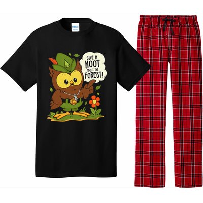 Funny Arbor Day Give A Hoot About The Forest Arbor Day Pajama Set