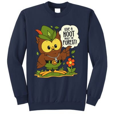 Funny Arbor Day Give A Hoot About The Forest Arbor Day Sweatshirt