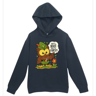 Funny Arbor Day Give A Hoot About The Forest Arbor Day Urban Pullover Hoodie