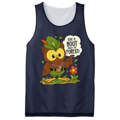 Funny Arbor Day Give A Hoot About The Forest Arbor Day Mesh Reversible Basketball Jersey Tank