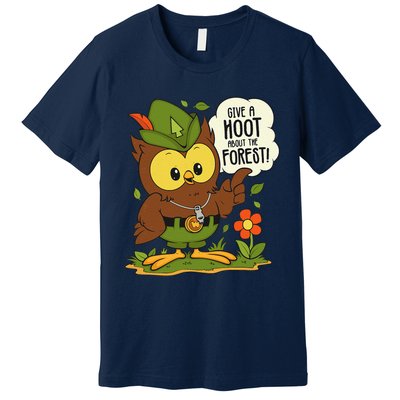 Funny Arbor Day Give A Hoot About The Forest Arbor Day Premium T-Shirt