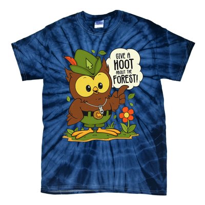 Funny Arbor Day Give A Hoot About The Forest Arbor Day Tie-Dye T-Shirt