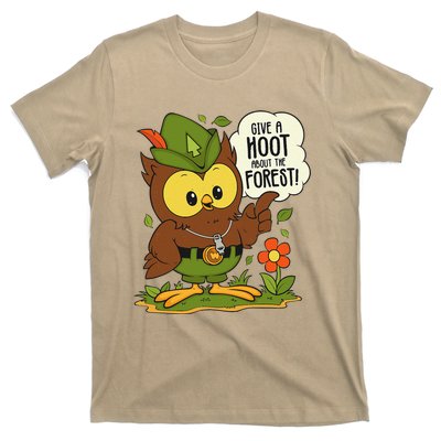 Funny Arbor Day Give A Hoot About The Forest Arbor Day T-Shirt