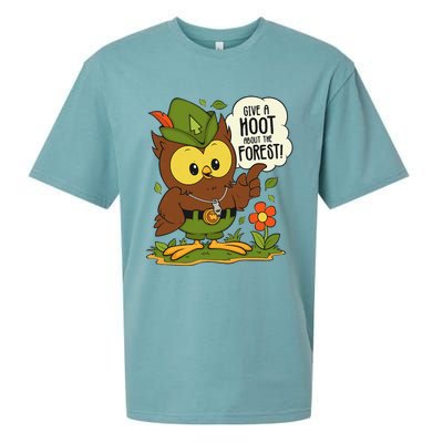 Funny Arbor Day Give A Hoot About The Forest Arbor Day Sueded Cloud Jersey T-Shirt