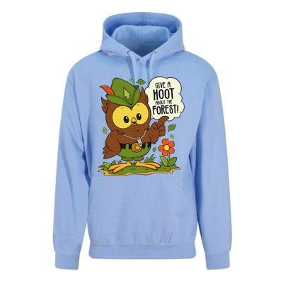 Funny Arbor Day Give A Hoot About The Forest Arbor Day Unisex Surf Hoodie