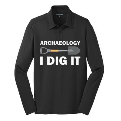 Funny Archeologist Design Archeology Lovers Silk Touch Performance Long Sleeve Polo