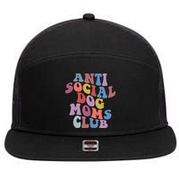 Funny AntiSocial Dog Mom Club Retro Mother's Day 7 Panel Mesh Trucker Snapback Hat