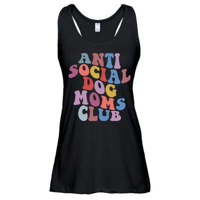Funny AntiSocial Dog Mom Club Retro Mother's Day Ladies Essential Flowy Tank