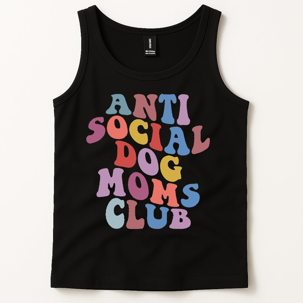 Funny AntiSocial Dog Mom Club Retro Mother's Day Tank Top