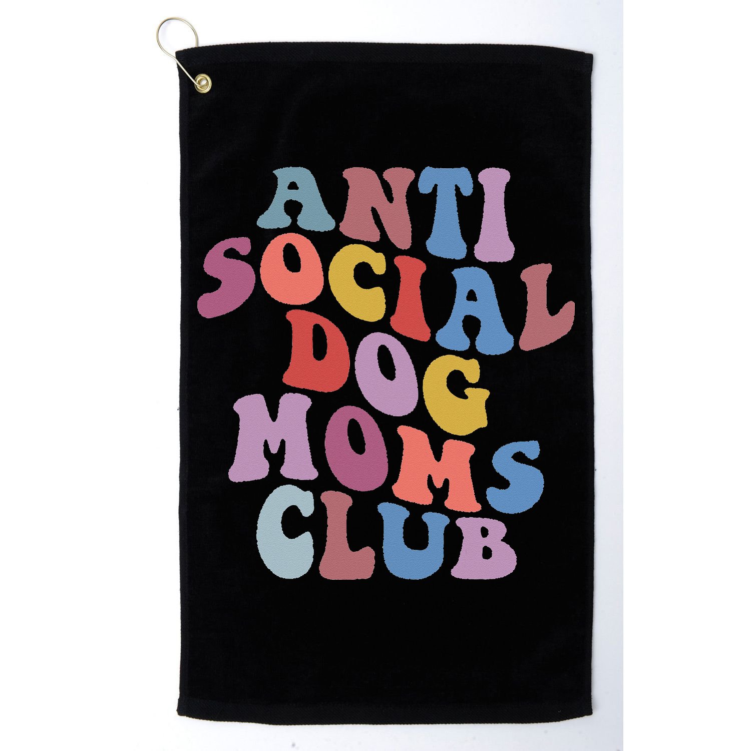 Funny AntiSocial Dog Mom Club Retro Mother's Day Golf Towel